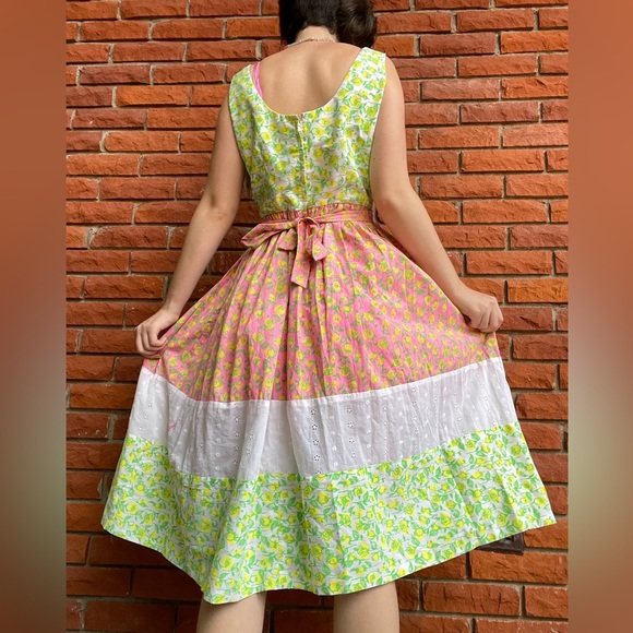 Vintage Lily Pulitzer floral colour block dress - Picture 3 of 16
